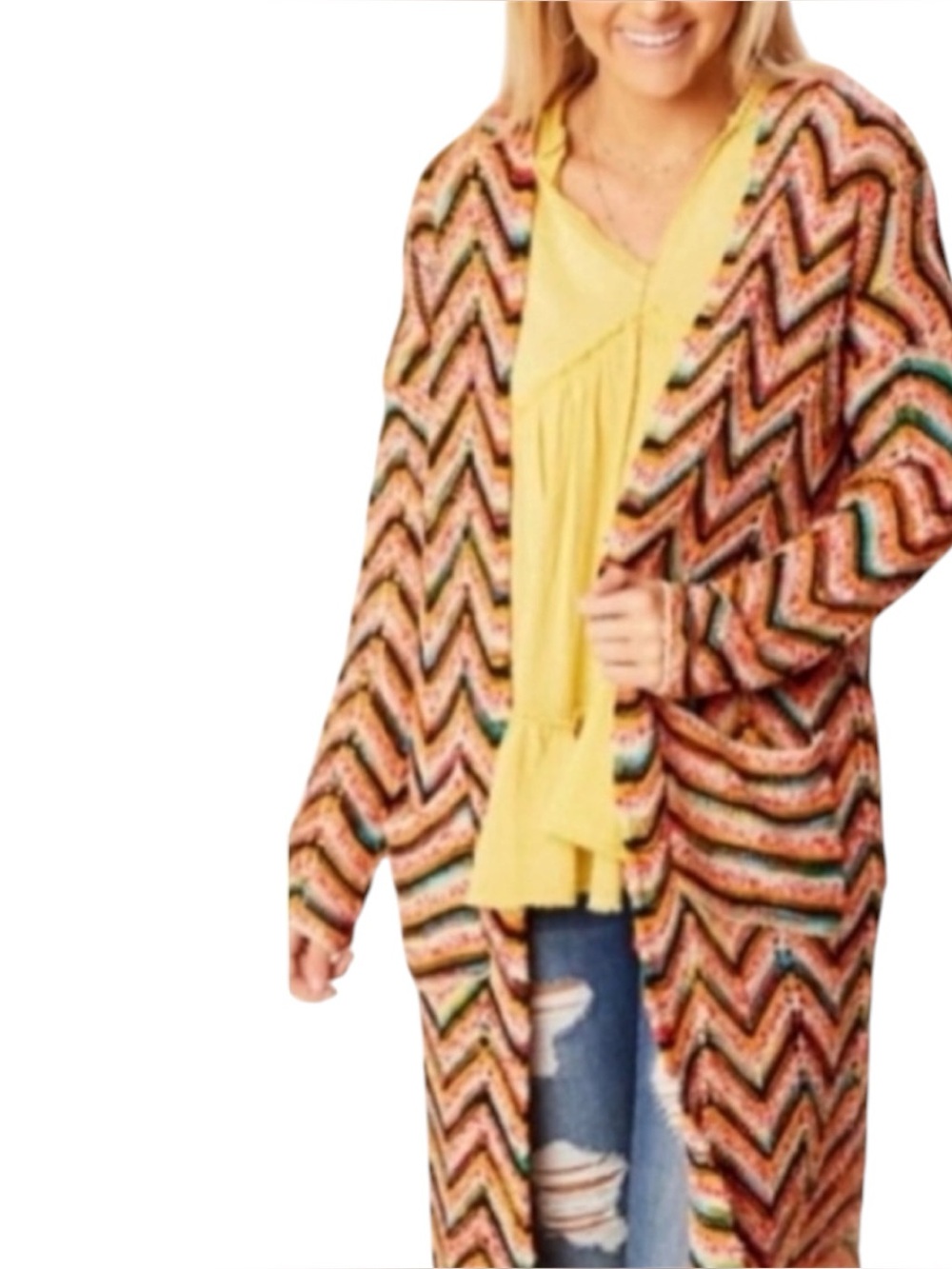 Altar'd State Long Open Front Cardigan